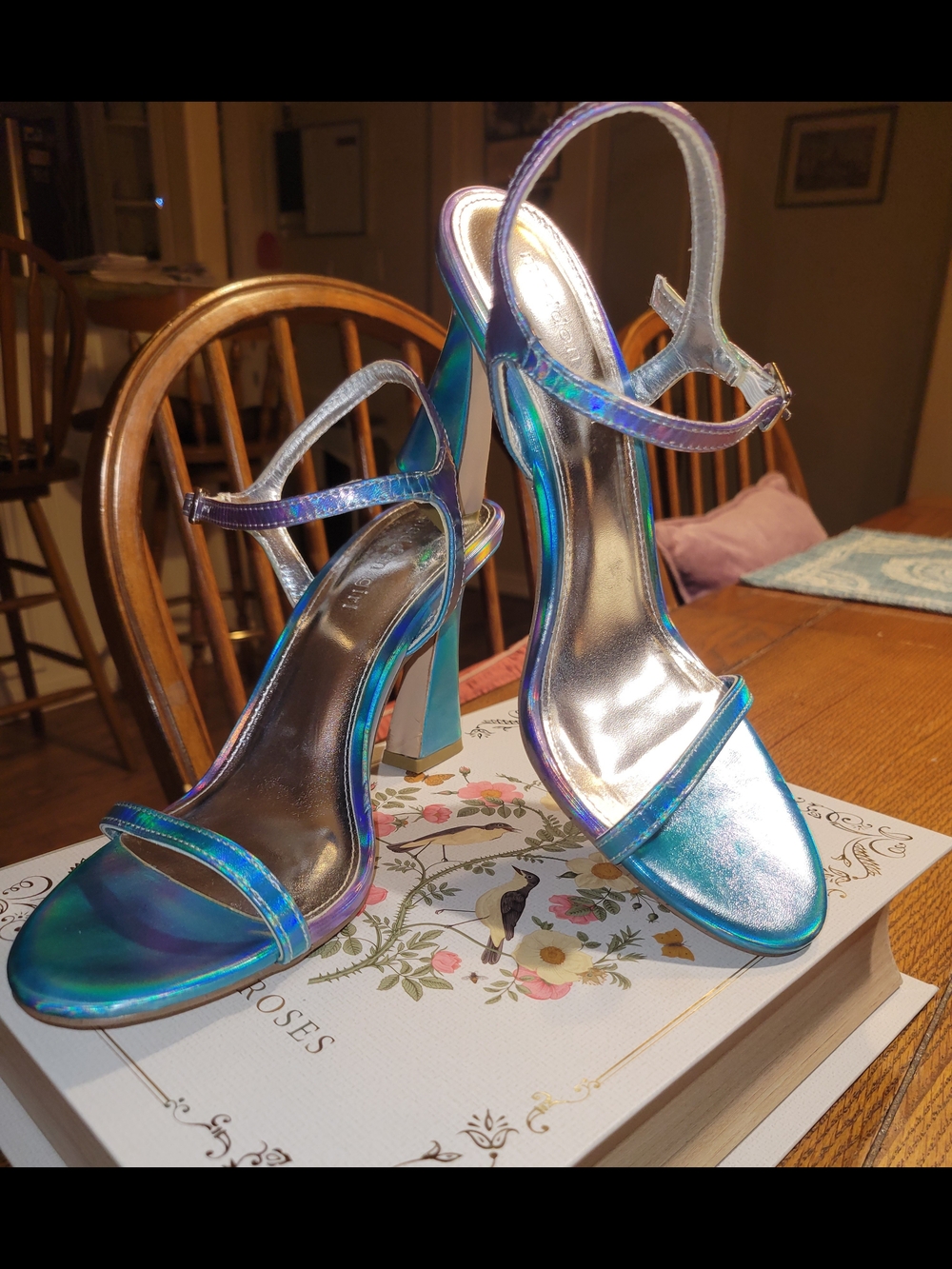 Madden Girl Disco Multi-Metallic Iridescent Strappy Heeled Sandals